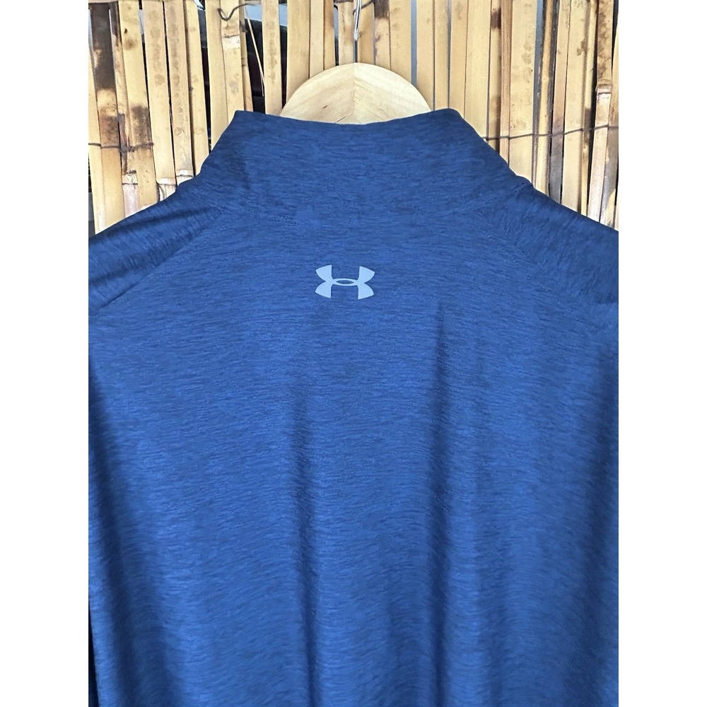 Men's Under Armour 1/2 Zip Long Sleeve Navy Blue Tech Pullover Shirt 2XL - Picture 8 of 12